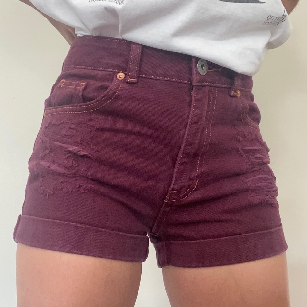 Pacsun Burgundy Mom Short